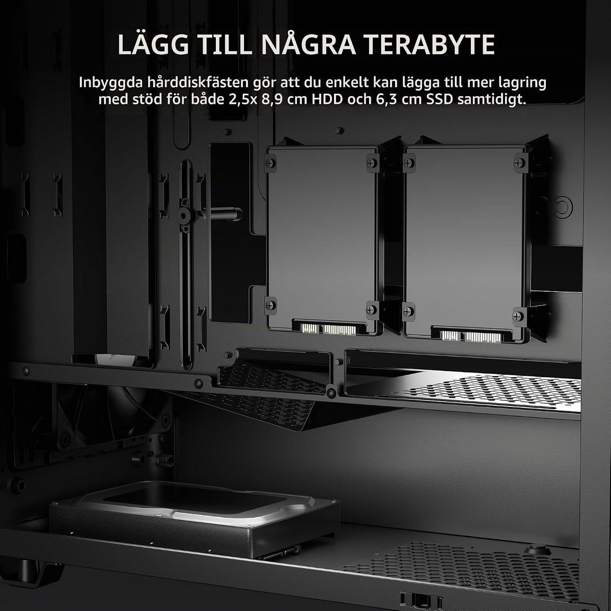 CORSAIR 3200D RS Mid Tower PC-Chassi – 3x RS120 PWM Fläktar Ingår – Svart