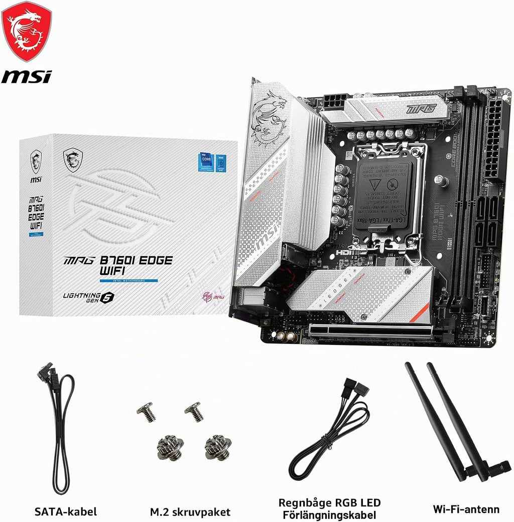 MSI PRO B760M-P DDR4 moderkort, Micro-ATX - Stöder Intel 12:e och 13:e generationens kärnprocessorer, LGA 1700 - DDR4 Memory Boost 4800+MHz/OC, PCIe 4.0 x16-kortplats, M.2 Gen4-kortplatser, olika