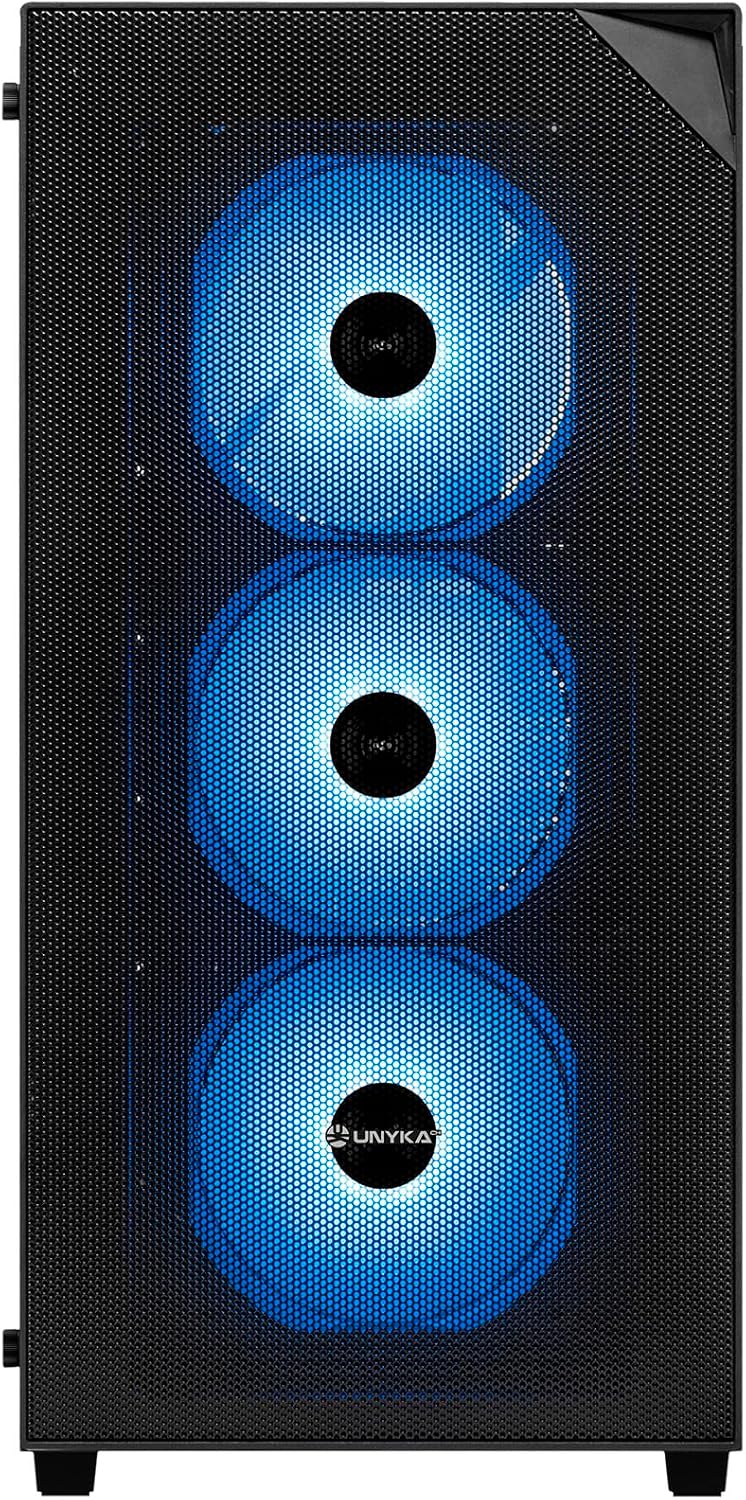 UNYKAch Revelat Madeira Black ATX-fodral med härdat glassida, lämpligt för kort upp till 425 mm och vätskekylning upp till 360 mm