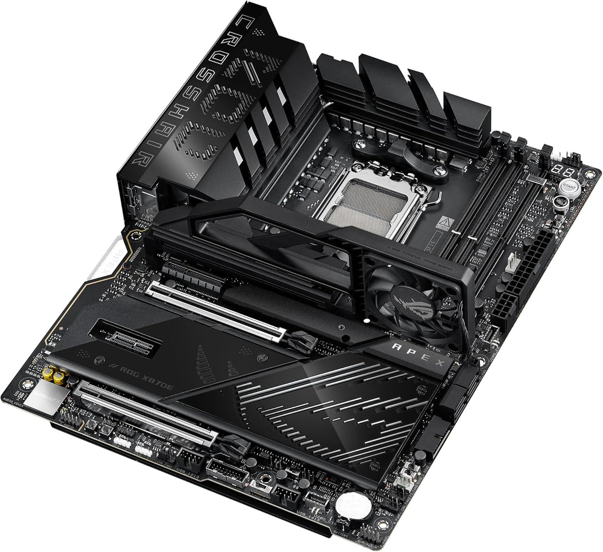 ASUS ROG Strix X870-A Gaming WiFi AMD-moderkort, 16+2 strömförsörjningssteg, DDR5-plats, fyra M.2-platser, PCIe 5.0, nästa generations GPU, WiFi 7, USB 20 Gbps med PD 3.0 upp till 30 W, Aura Sync