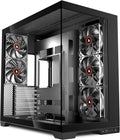 KEDIERS PC-hölje – förinstallerade 5-fläktar, ATX Mid Tower spelhölje, datorväska med öppnande sidopanel av härdat glas, svart G500