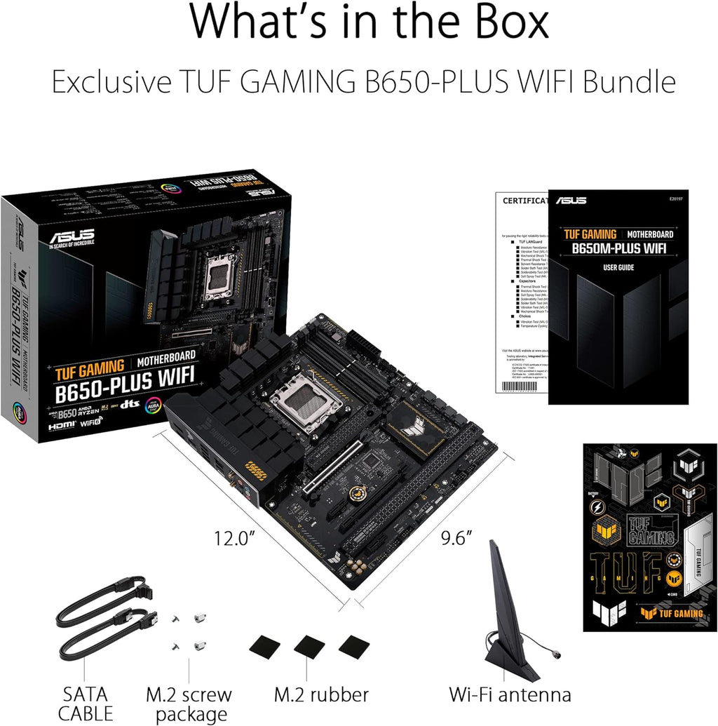 Asus TUF Gaming B450-Plus II moderkortsbas AM4 (ATX, AMD Ryzen, DDR4-minne, M.2, USB 3.1 Gen1+ Gen2, Aura Sync, Ai brusreducerande mikrofon)