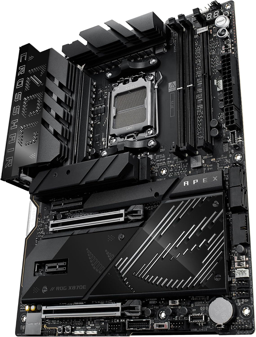 ASUS ROG Strix X870-A Gaming WiFi AMD-moderkort, 16+2 strömförsörjningssteg, DDR5-plats, fyra M.2-platser, PCIe 5.0, nästa generations GPU, WiFi 7, USB 20 Gbps med PD 3.0 upp till 30 W, Aura Sync
