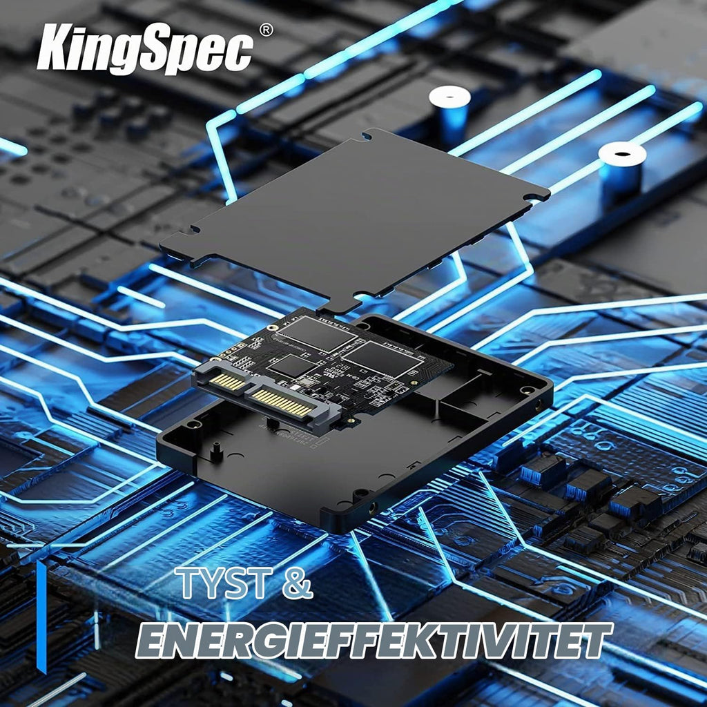 KingSpec 256GB 2,5" SATA SSD Hårddisk Intern SATA 3 Intern SSD 3D NAND Flash, kompatibel med stationär dator/bärbar dator