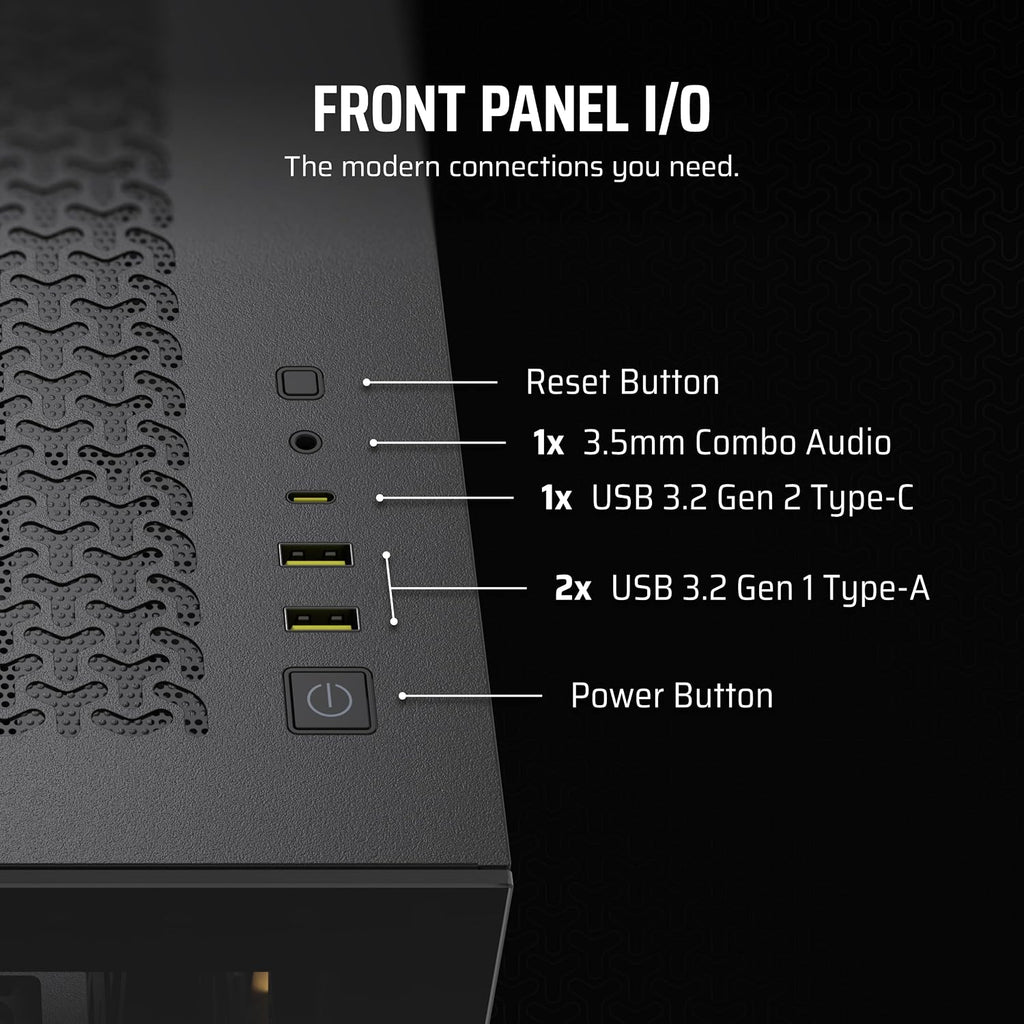 CORSAIR 3500X Mid-Tower ATX PC-Chassi Med Dubbla Kammare – Panoramabild i Härdat Glas - Kompatibel Med Moderkort Med Omvänd Anslutning – Inga Fläktar Inkluderade – Vit