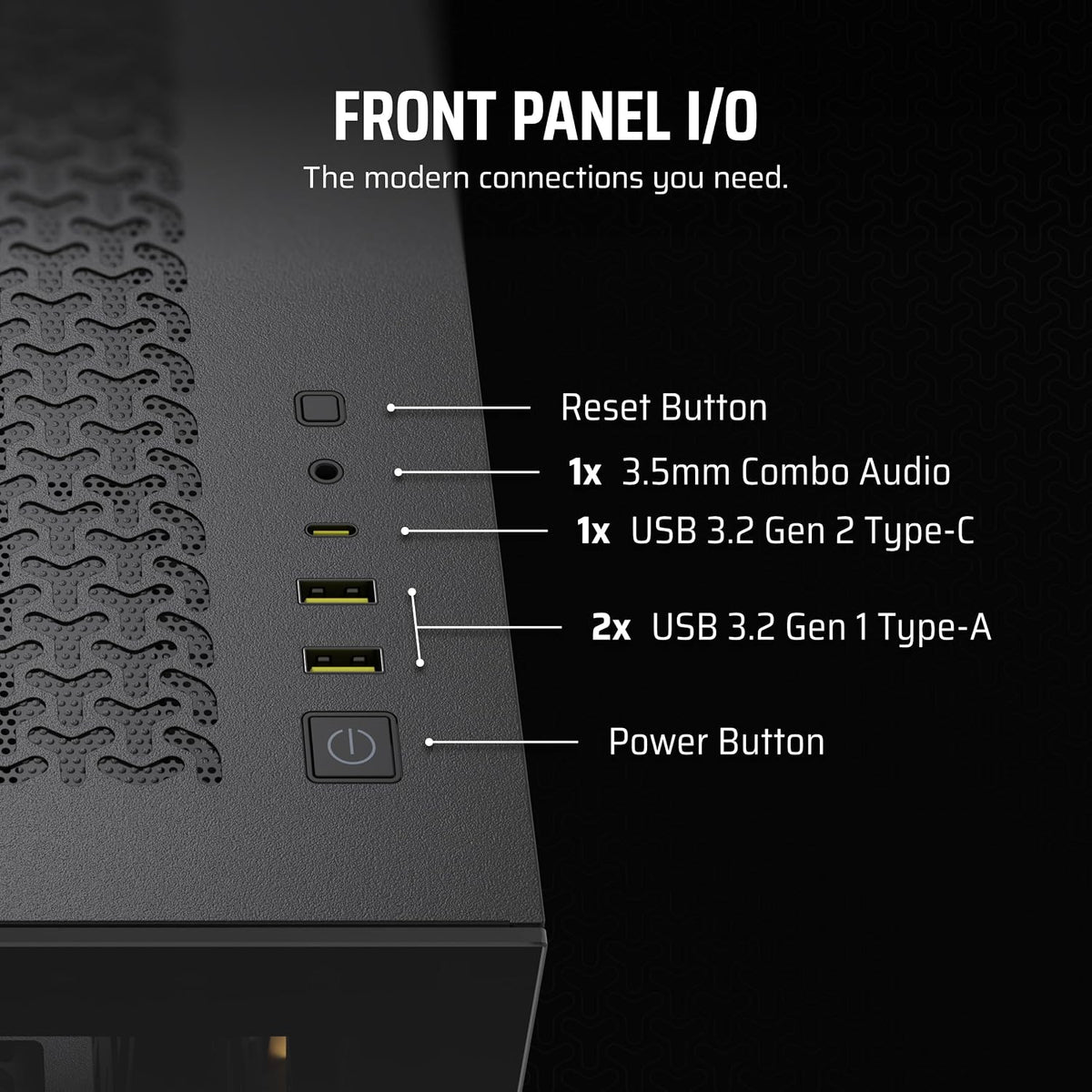 CORSAIR 3500X Mid-Tower ATX PC-Chassi Med Dubbla Kammare – Panoramabild i Härdat Glas - Kompatibel Med Moderkort Med Omvänd Anslutning – Inga Fläktar Inkluderade – Vit