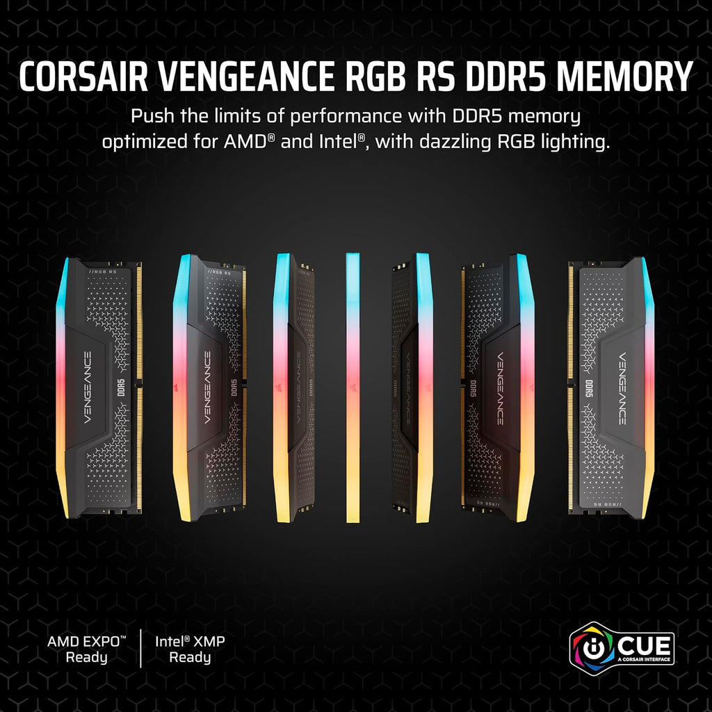 CORSAIR VENGEANCE RGB RS DDR5 64GB (2x32GB) Upp Till 6000MHz AMD INTEL RAM