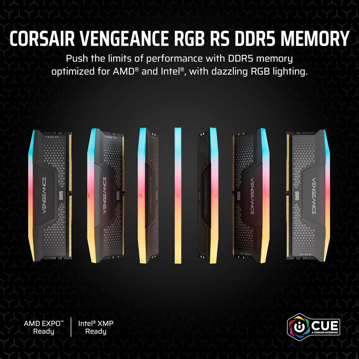 CORSAIR VENGEANCE RGB RS DDR5 64GB (2x32GB) Upp Till 6000MHz AMD INTEL RAM