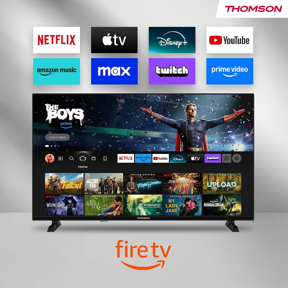 Thomson TV 50 tum (126 cm) 4K UHD Smart Fire TV, Alexa Röststyrning, Trippel tuner (DVB-T/T2/C/S/S2), Dolby Vision, Dolby Atmos, HDR10, HDMI 2.1, WiFi, Bluetooth - 50UF4S35