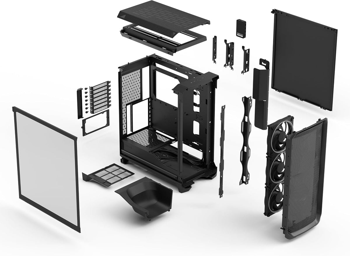 Fractal Design Meshify 3 XL Vit Tempered Glass Klar Toning - Gamingdatorchassi – Meshfront – Tre Momentum 14-fläktar ingår – GPU-stöd upp till 512 mm längd – E-ATX/ATX/mATX-stöd