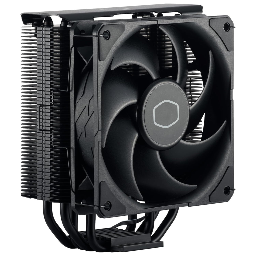 Cooler Master Hyper 212 Black CPU-Luftkylare - Aluminiumfinish, 4 Kontinuerliga Direktkontaktvärmerör, SickleFlow 120 Edge Fläkt, LGA1700 & AM5 Fäste - Svart
