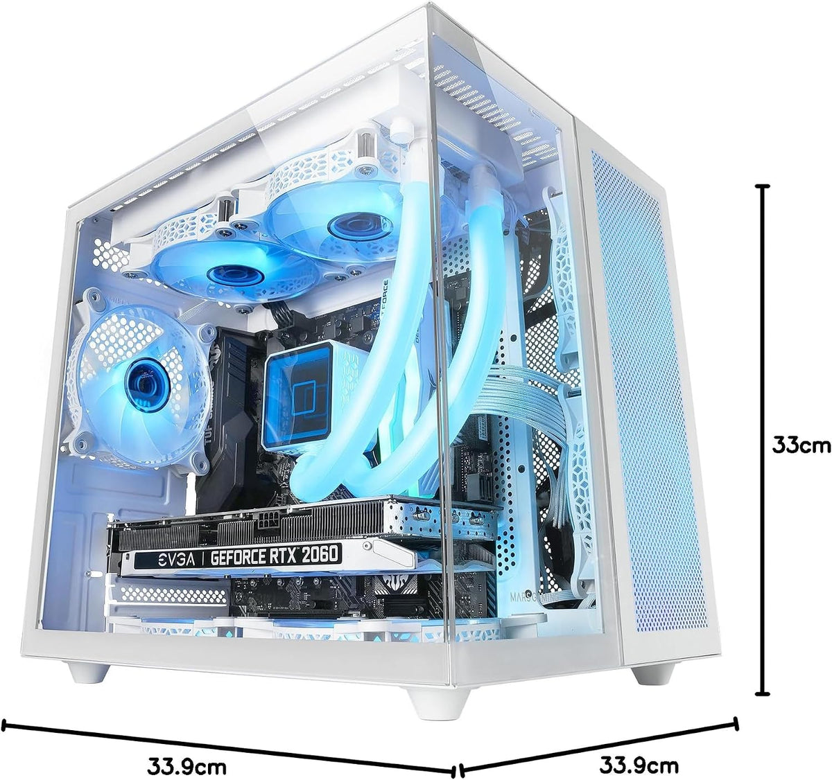 Mars Gaming MC-S1, ultrakompakt Micro-ATX PC-fodral, ARGB frontbelysning 12 lägen, FRGB-fläkt, spelfodral för helsidofönster, stöder vätskekylare upp till 120 mm, rosa