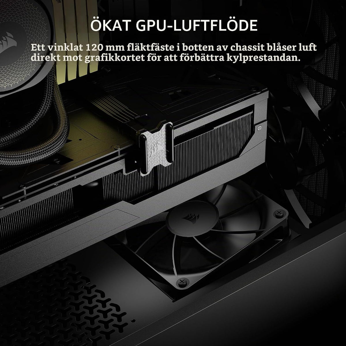 CORSAIR 3200D RS Mid Tower PC-Chassi – 3x RS120 PWM Fläktar Ingår – Svart