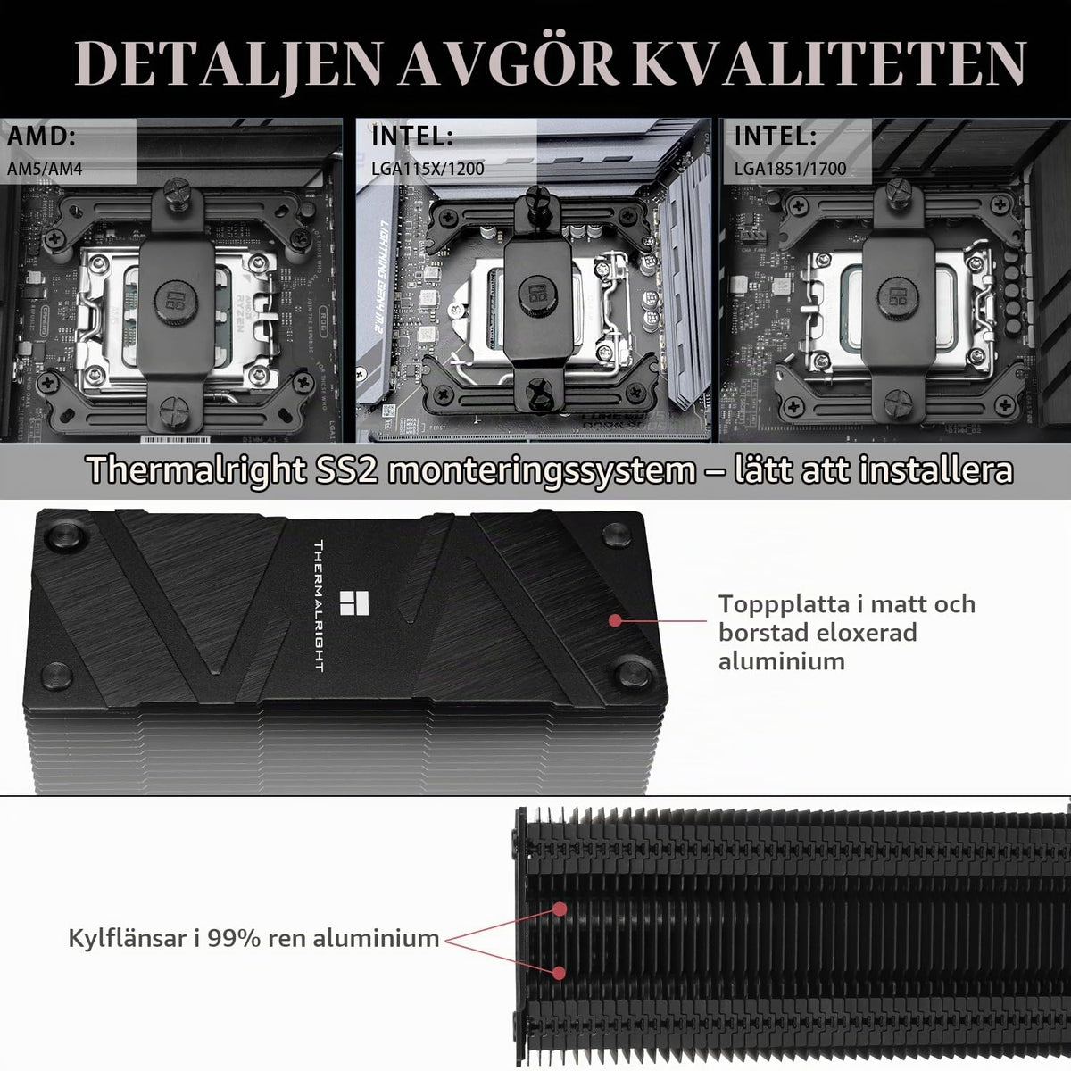 TR Assassin Spirit 120 EVO CPU-kylare, svart 120 mm PWM tyst fläkt, ARGB CPU Air Cooler, AGHP 4:e teknik, stöder Intel lga1700/1150/1151/1200, AMD AM4 AM5, guldkylare