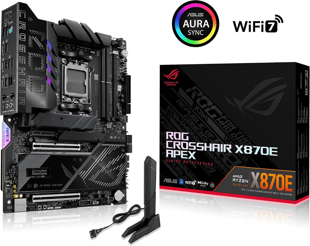 ASUS ROG Strix X870-A Gaming WiFi AMD-moderkort, 16+2 strömförsörjningssteg, DDR5-plats, fyra M.2-platser, PCIe 5.0, nästa generations GPU, WiFi 7, USB 20 Gbps med PD 3.0 upp till 30 W, Aura Sync