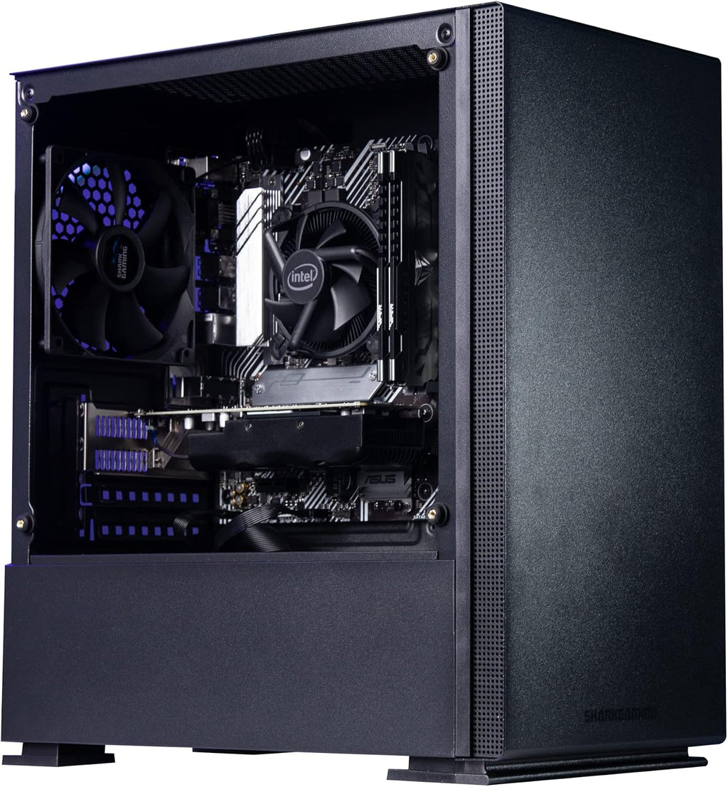 SharkGaming Starter Gaming PC, svart, 19381, Black - SharkGaming - Tower - Gaming PC - 8GB DDR4 RAM - 500GB NVMe SSD - Intel I3-10105 - GTX 1050Ti - Windows 11 Home