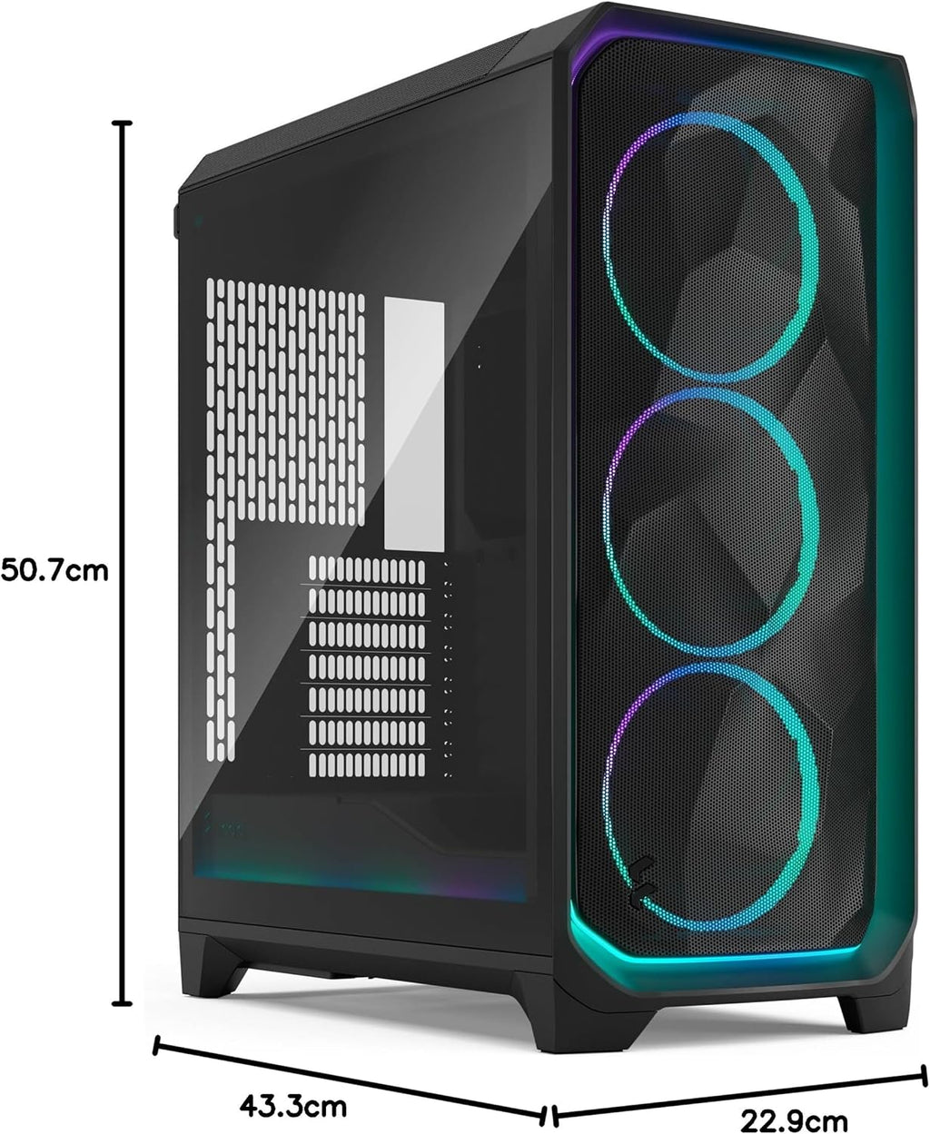 Fractal Design Meshify 3 XL Vit Tempered Glass Klar Toning - Gamingdatorchassi – Meshfront – Tre Momentum 14-fläktar ingår – GPU-stöd upp till 512 mm längd – E-ATX/ATX/mATX-stöd