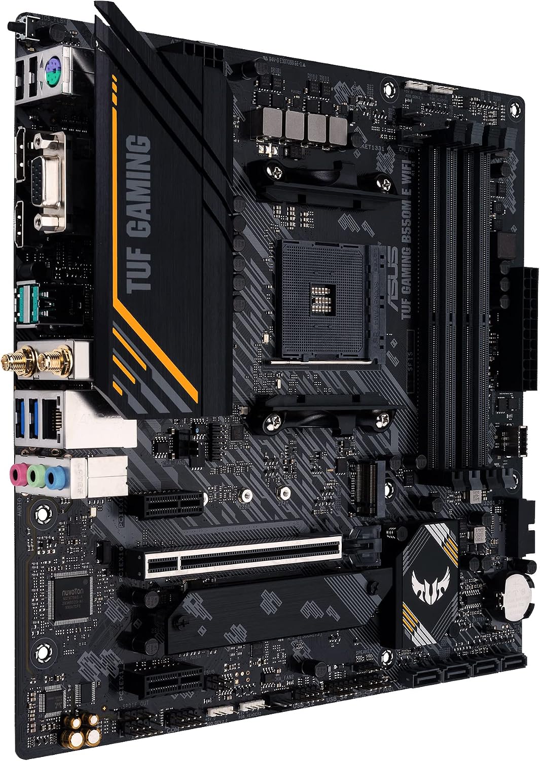 Asus TUF Gaming B450-Plus II moderkortsbas AM4 (ATX, AMD Ryzen, DDR4-minne, M.2, USB 3.1 Gen1+ Gen2, Aura Sync, Ai brusreducerande mikrofon)
