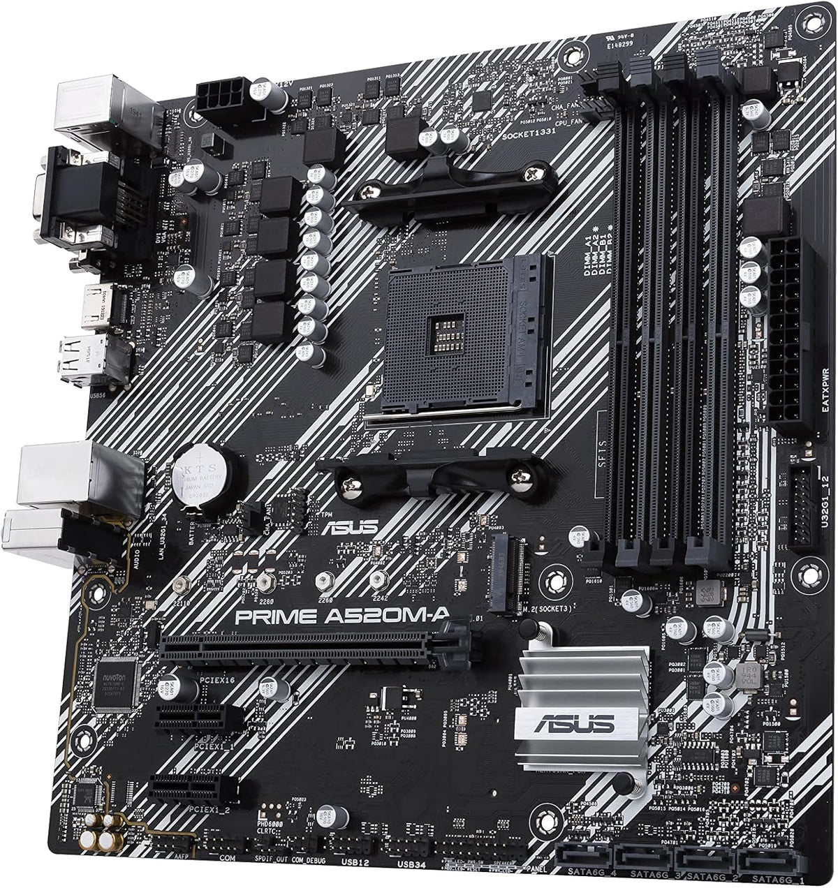 ASUS PRIME B550M-A WiFi II MicroATX moderkort, AMD B550, Socket AM4, DDR4, PCI 4.0, Realtek 1GB LAN, WiFi 6 (802.11ax), 2xM.2, 4xSATA 6GB/s, 2xUSB 3.2 Gen 2, Stöd för Aura Sync RGB, Svart