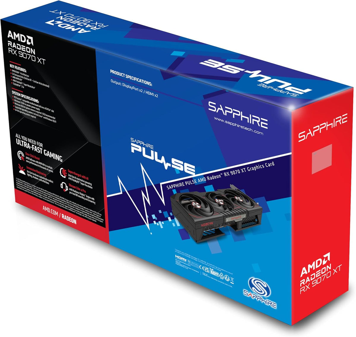 Safir PULSE AMD RADEON™ RX 9070 XT GAMING 16 GB DUAL HDMI/DUAL DP