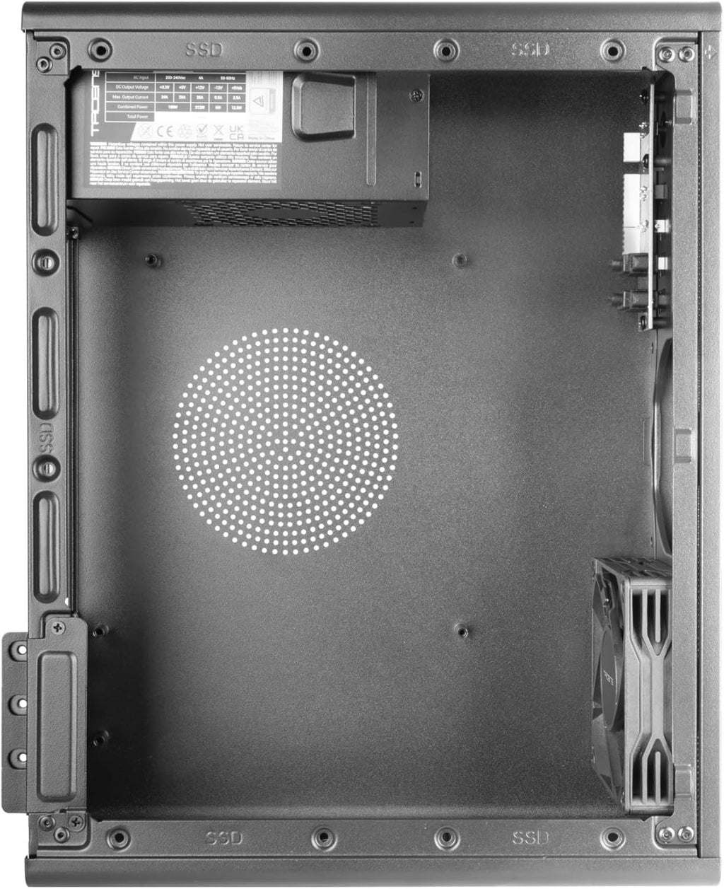 Tacens AEROSLIM500, PC-chassi MicroATX, Dammskyddande Meshpaneler, TFX-nätaggregat 500W, Främre FDB-fläkt 90mm, Slim Mini-Tower Kompatibel med MicroATX och Mini-ITX, USB-C och USB 3.0, Svart