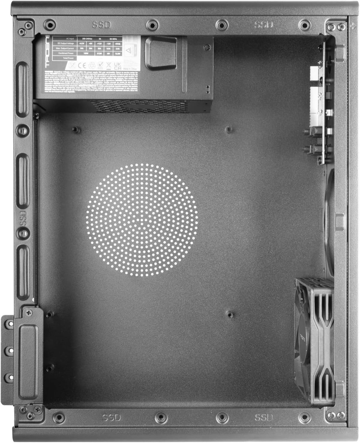 Tacens AEROSLIM500, PC-chassi MicroATX, Dammskyddande Meshpaneler, TFX-nätaggregat 500W, Främre FDB-fläkt 90mm, Slim Mini-Tower Kompatibel med MicroATX och Mini-ITX, USB-C och USB 3.0, Svart
