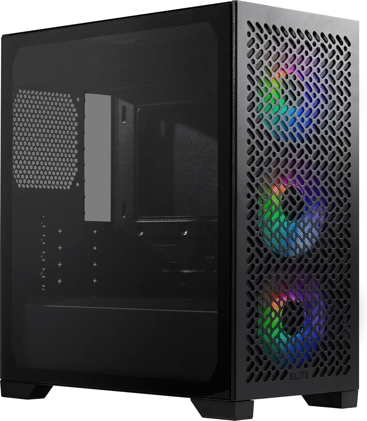 Cooler Master Elite 302 Gaming Case med Glass Side, Micro ATX, 3x ARGB Fans, PSU Shroud, Intake Grill, USB-C, svart