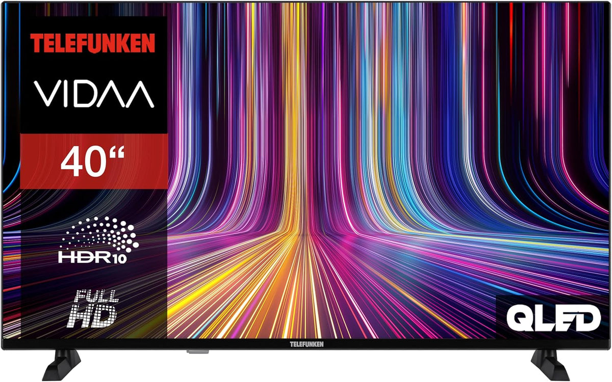 Telefunken QLED VIDAA QU50VP750S Smart TV 50 tum 4K UHD, HDR med Dolby Vision, Dolby Atmos, trippel tuner och 6 månader HD+ ingår, svart