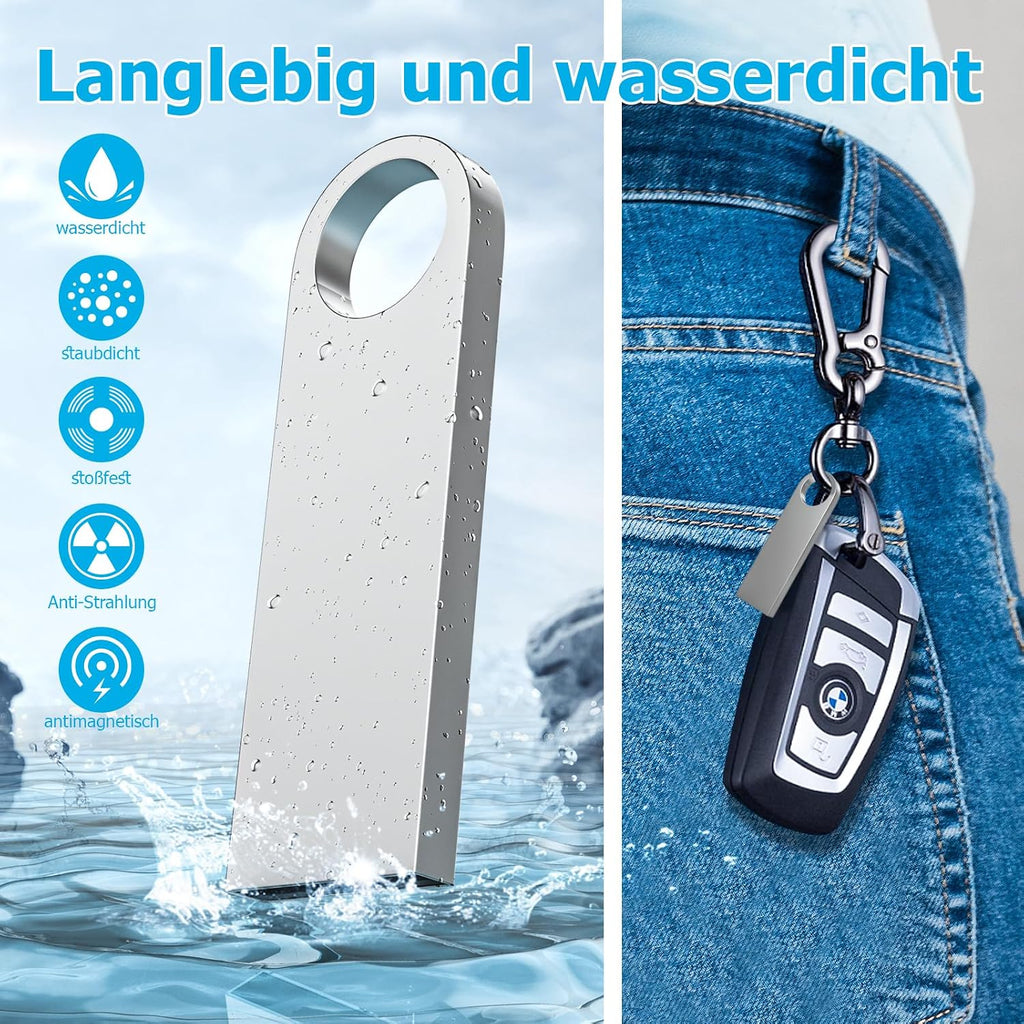 USB-minne 8 GB 10 stycken, ABLAZE mini minne minne vattentät 8 GB USB-sticks metall 10-pack för bärbar dator, dator, TV, bil