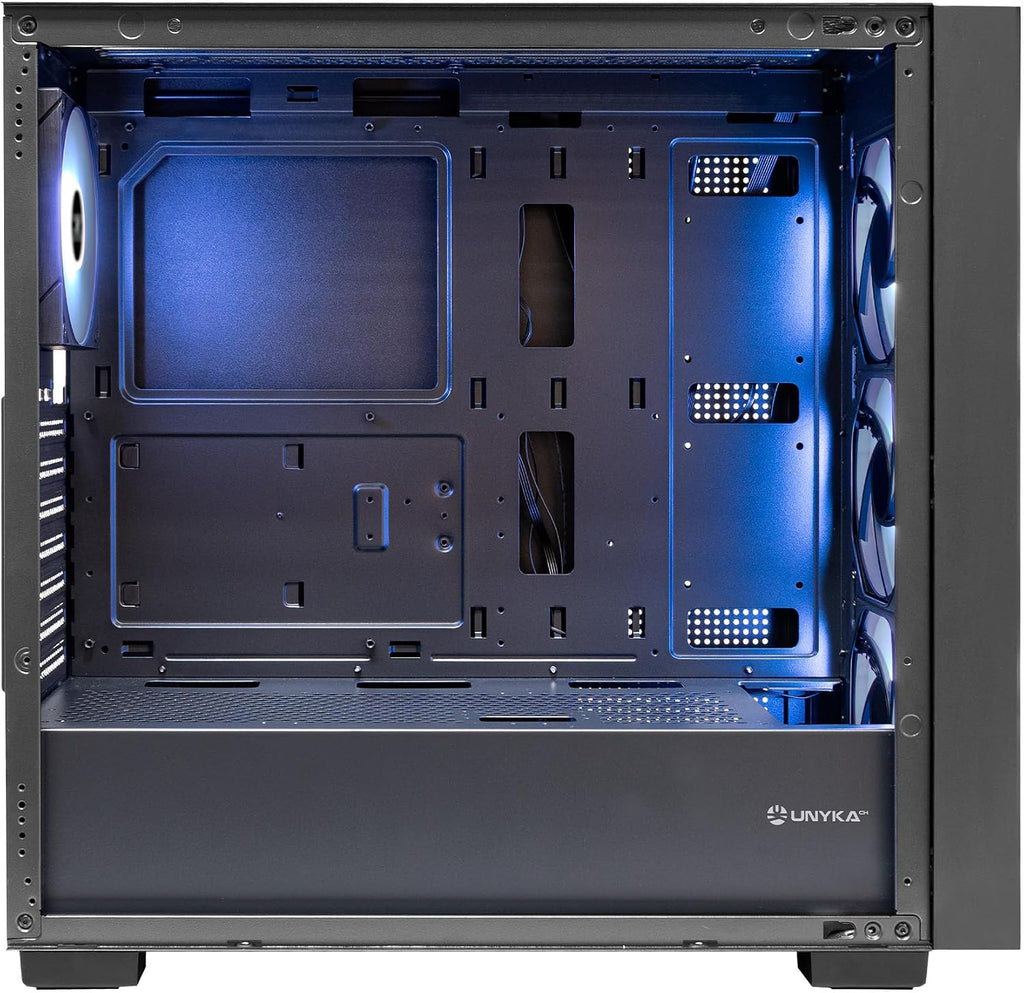 UNYKAch Revelat Madeira Black ATX-fodral med härdat glassida, lämpligt för kort upp till 425 mm och vätskekylning upp till 360 mm