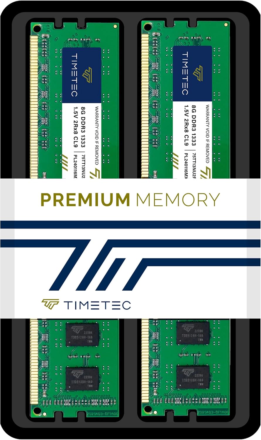 Timetec 32 GB kit (4 x 8 GB) DDR3 1 333 MHz PC3-10600 icke-ECC obuffrad 1,5 V CL9 2Rx8 Dual Rank 240 Pin UDIMM PC-stationär datorminne RAM-modul-uppgradering
