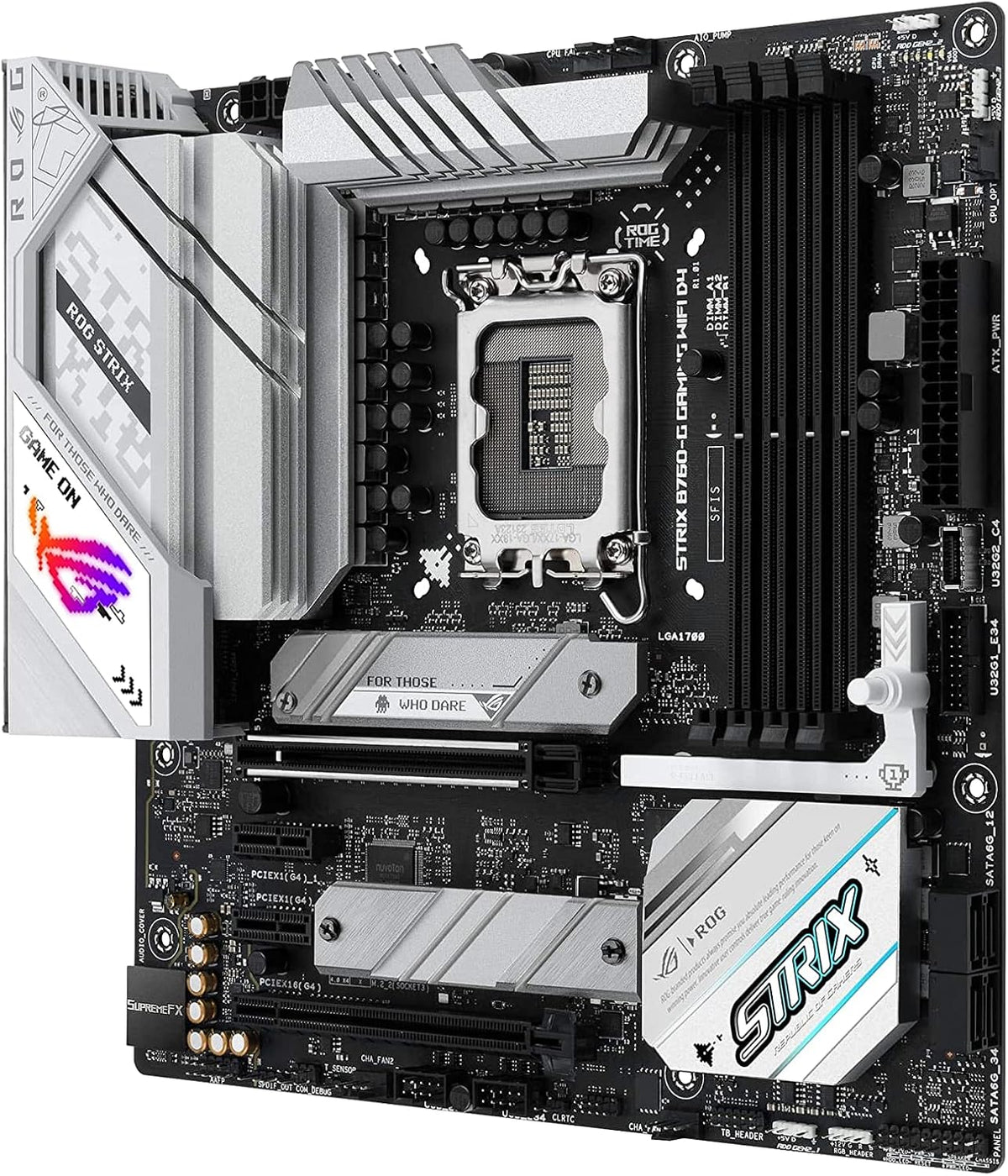 ASUS ROG Strix B760-I Gaming WiFi - Intel B760 LGA 1700 Mini ITX moderkort (DDR5, 8 + 1 DrMOS, PCIe 5.0, 2 x PCIe 4.0 M.2, wifi 6E, 2.5G Ethernet, USB 3.2 Gen 2 x 2 Type-C, Aura Sync RGB)