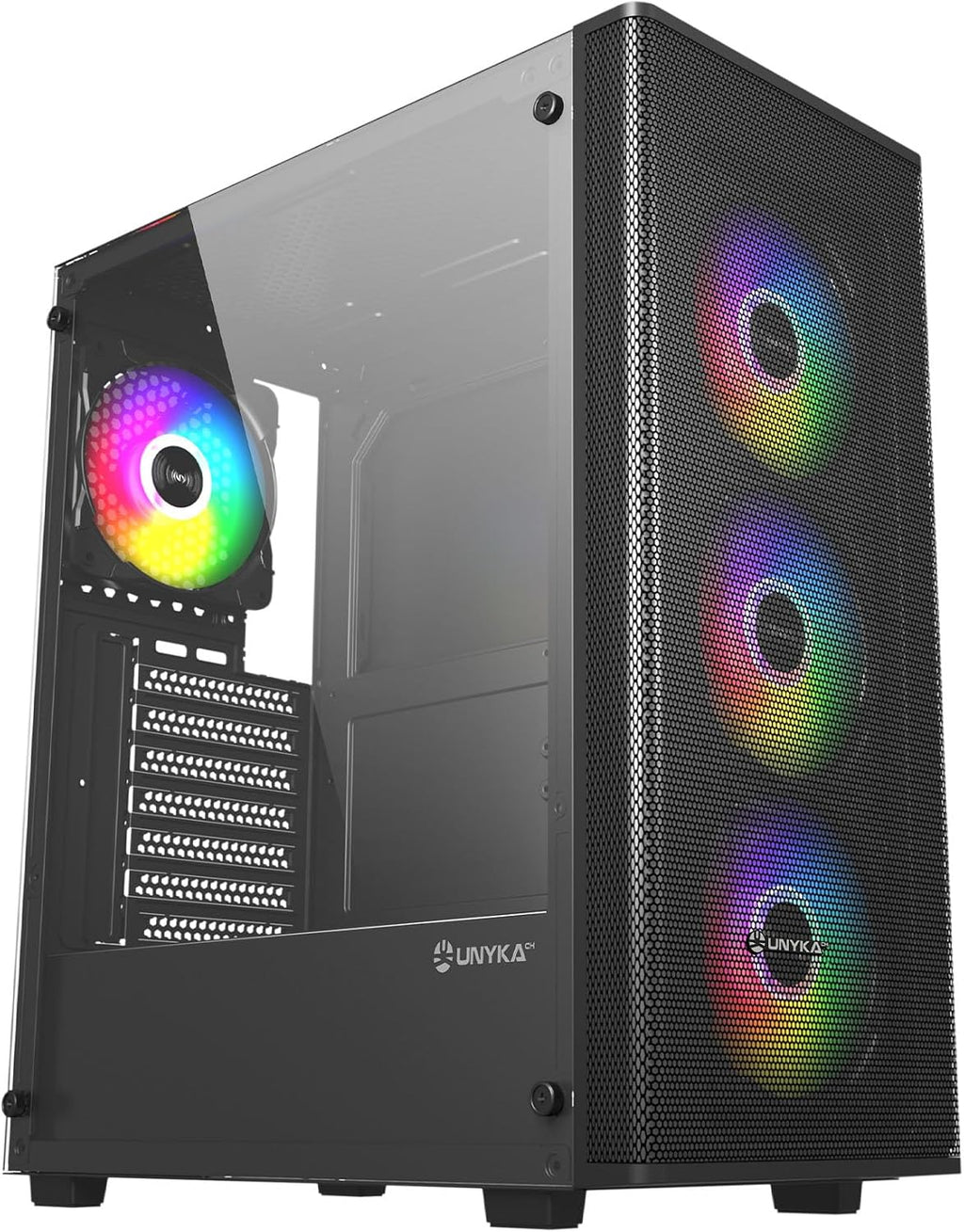UNYKAch MIR 100 stort speldatorhölje med 4 ARGB-fläktar, 1 USB 2.0 och 3 USB 3.0