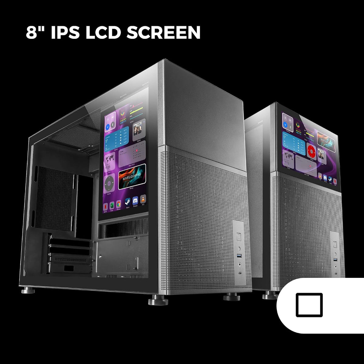 Mars Gaming MC-S1, ultrakompakt Micro-ATX PC-fodral, ARGB frontbelysning 12 lägen, FRGB-fläkt, spelfodral för helsidofönster, stöder vätskekylare upp till 120 mm, rosa