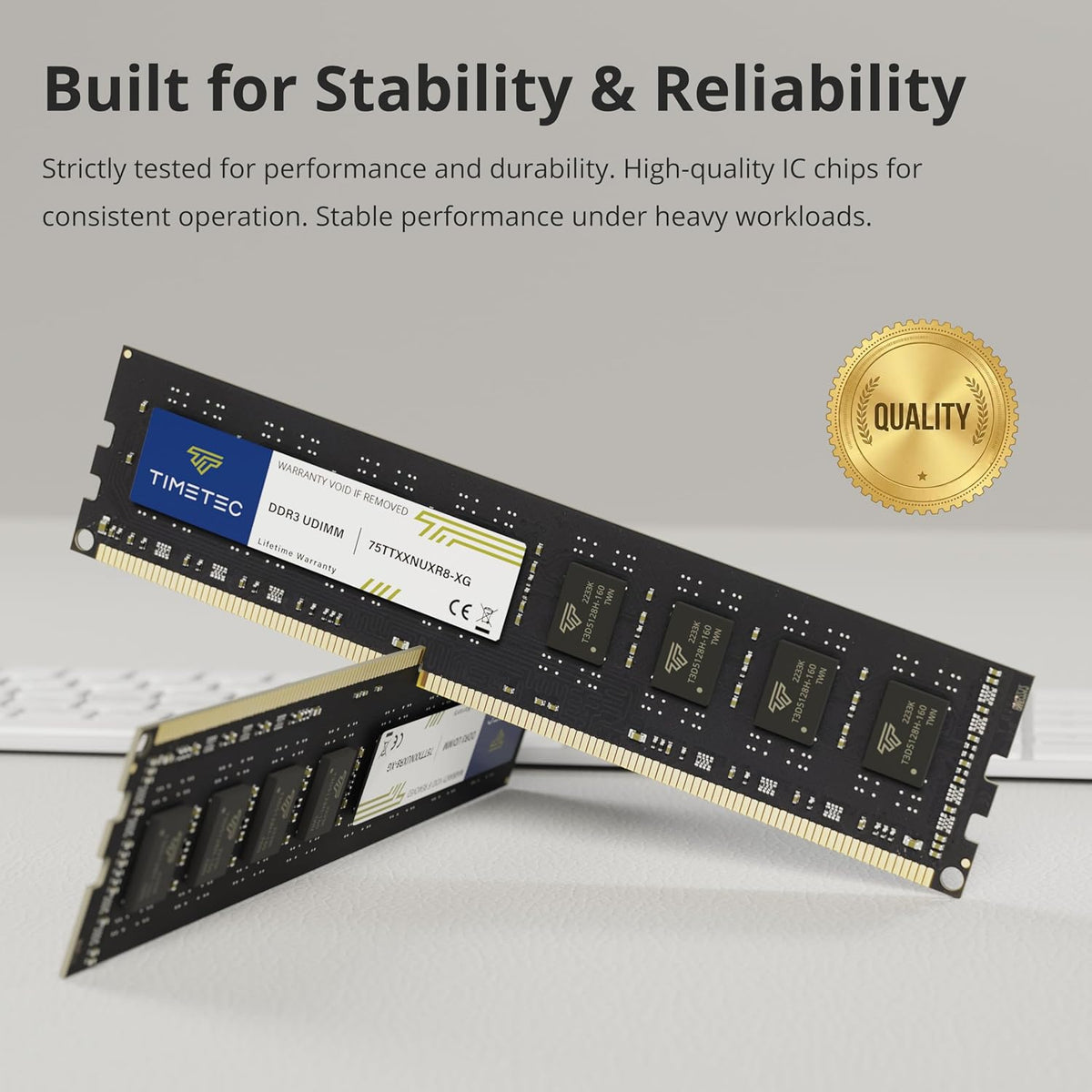 Timetec 16GB (2x8GB) DDR3L / DDR3 1600MHz PC3L-12800 / PC3-12800 Ingen ECC Obuffrad 1,35V / 1,5V CL11 2Rx8 Dual Rank 240 Pin UDIMM Stationär dator RAM-minne (SDRAM) uppgraderingsmodul