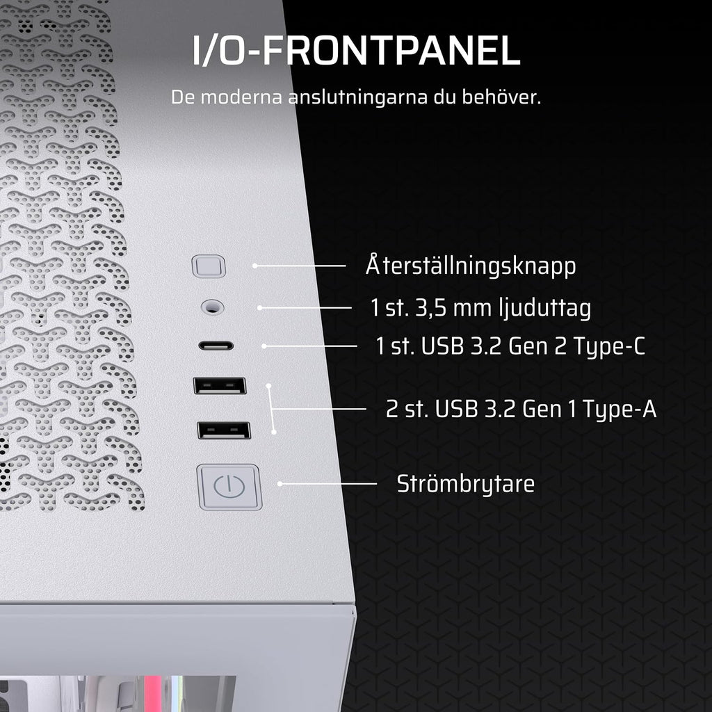 CORSAIR 3500X LX-R RGB Mid-Tower Datorchassi – 3 förinstallerade LX120-R RGB-fläktar, iCUE LINK Hub - Härdat glas, Plats 10x120 mm fläktar, Kompatibelt med moderkort för omvänd kontakt - Svart