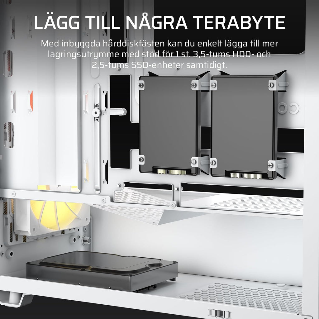 CORSAIR 3200D RS ARGB Mid Tower PC-Chassi, 3x Fläktar Ingår – Svart