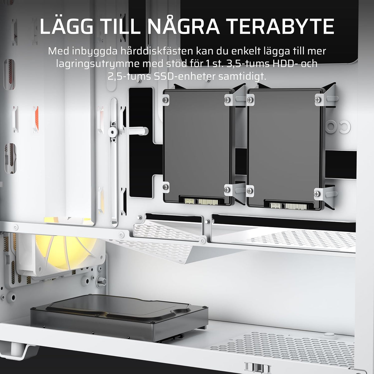 CORSAIR 3200D RS ARGB Mid Tower PC-Chassi, 3x Fläktar Ingår – Svart