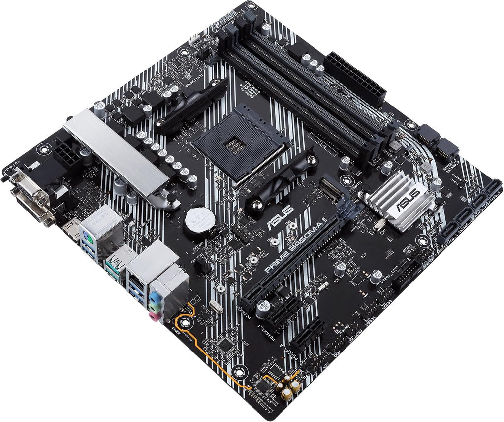 Asus TUF Gaming B450-Plus II moderkortsbas AM4 (ATX, AMD Ryzen, DDR4-minne, M.2, USB 3.1 Gen1+ Gen2, Aura Sync, Ai brusreducerande mikrofon)