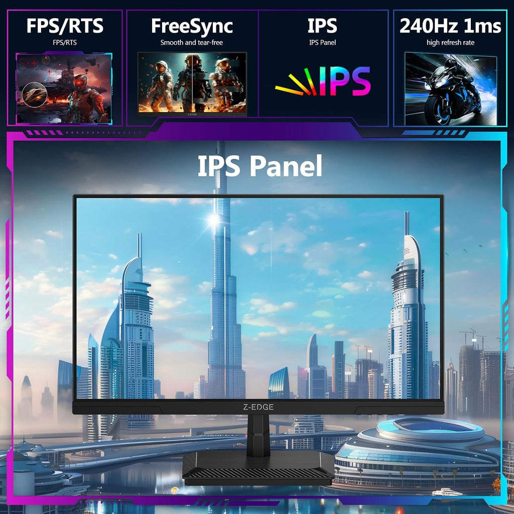 Z-Edge AGEX Böjlig Spel Datorskärm 34 Tum 240Hz, 3440x1440, Höjjusterbar 115mm, UWQHD Ultrawide 21:9, 1500R VA, 1ms, FreeSync, 4000:1, PIP PBP, 2×DP1.4, 2×HDMI2.1, VESA (DP-kabel ingår)