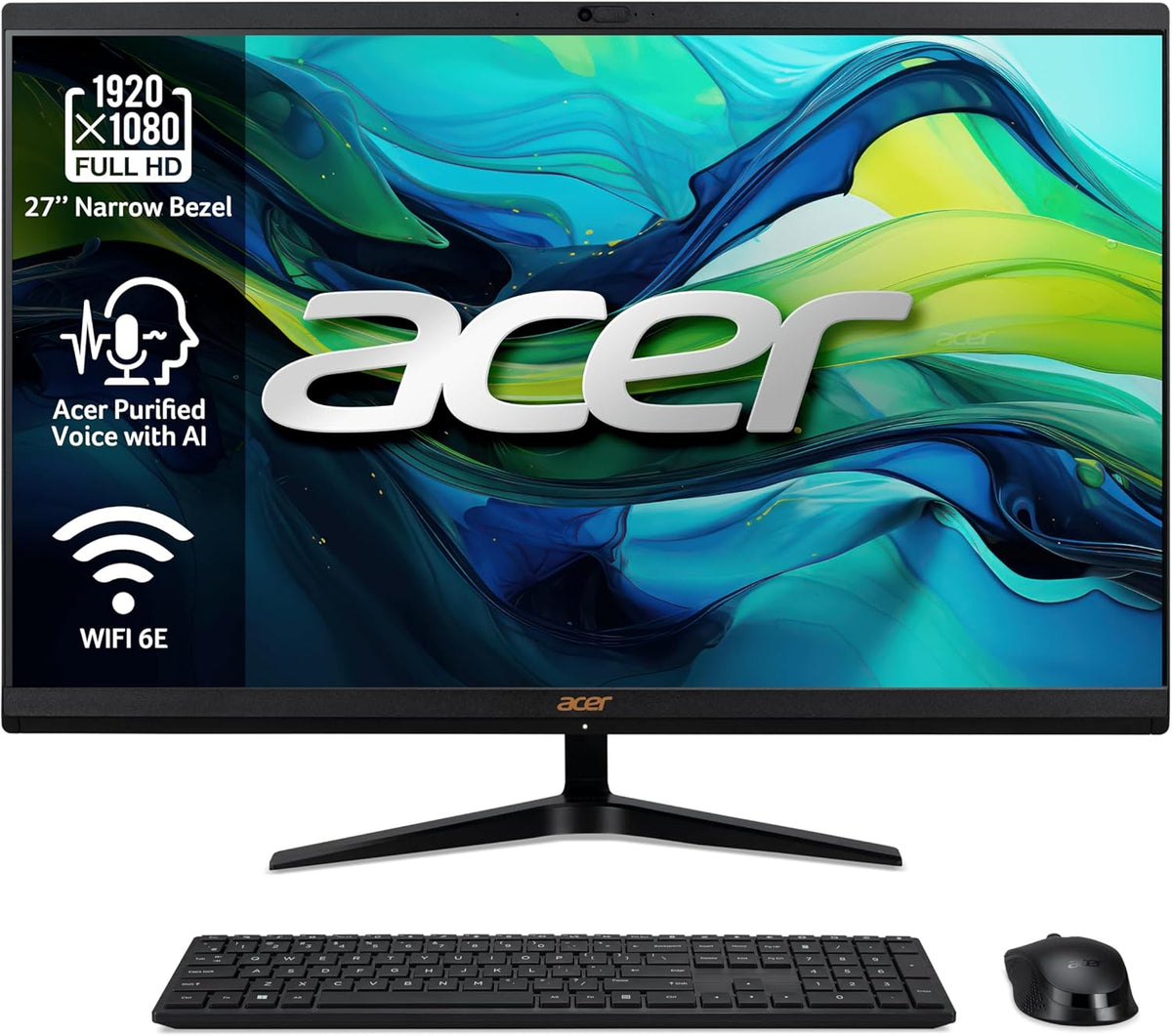 Acer Aspire C27-1800 27 tum FHD LED LCD (Intel Core i5-12450H, 16 GB DDR4, 1024 GB SSD, trådlöst tangentbord och trådlös mus) – Windows 11 Home