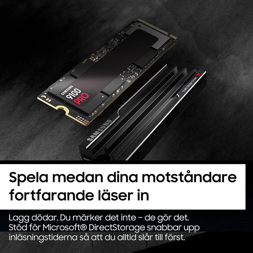 Samsung 9100 PRO Heatsink NVMe M.2 SSD, 1 TB, svart, MZ-VAP1T0CW