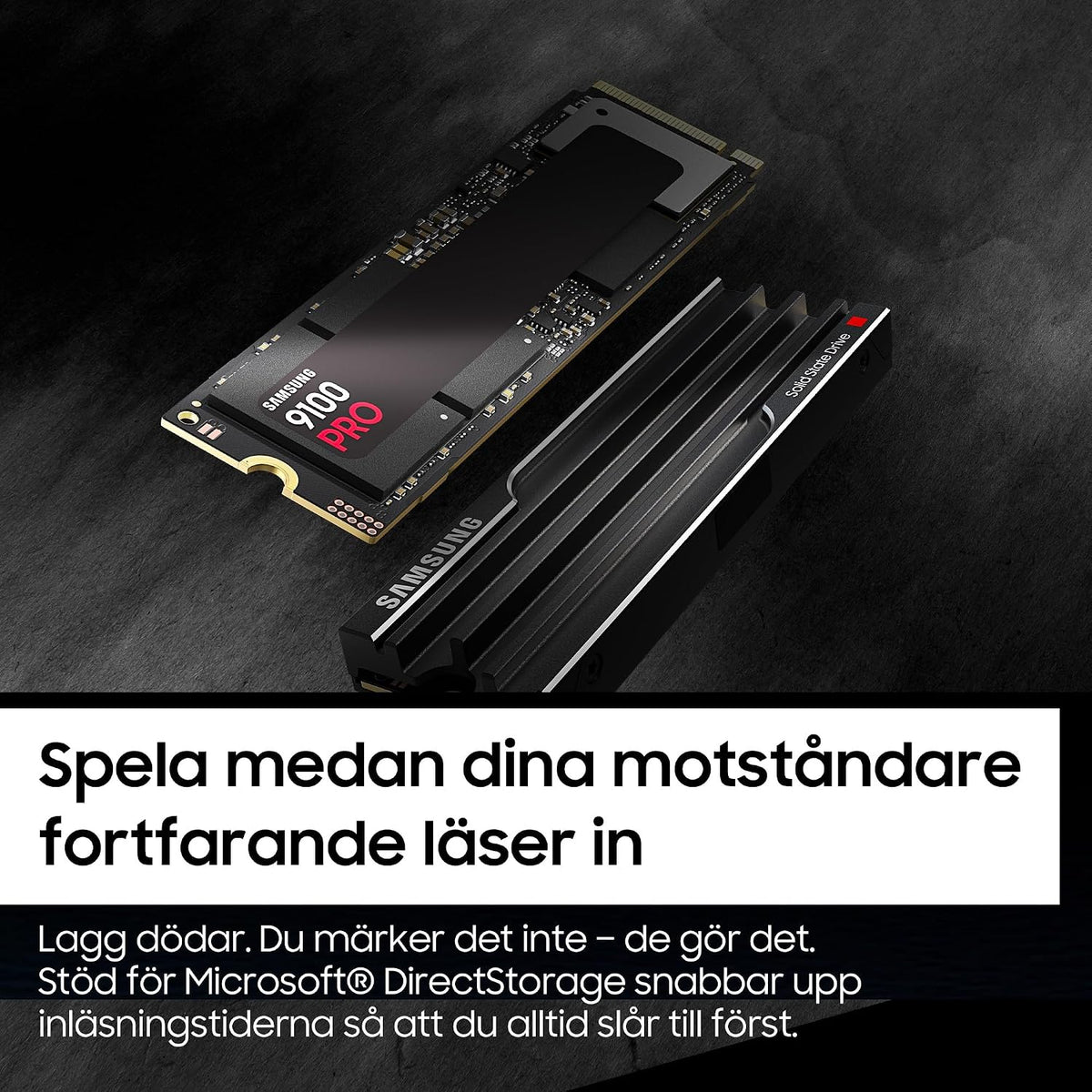 Samsung 9100 PRO Heatsink NVMe M.2 SSD, 1 TB, svart, MZ-VAP1T0CW