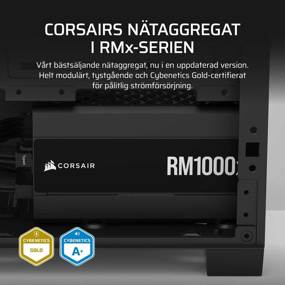 CORSAIR RM850x Helt Modulärt ATX-Strömaggregat Med Låg Ljudnivå – Svart