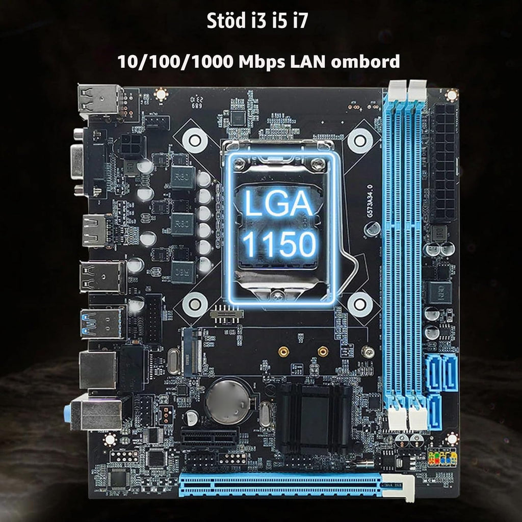 H81 Gaming Moderkort, LGA 1150 Micro ATX PC Moderkort, Dual Channel DDR3 M.2 NVMe NGFF PCIe Slot Stöd för Core I3 I5 I7 för E3 V3 för Celeron G-serien