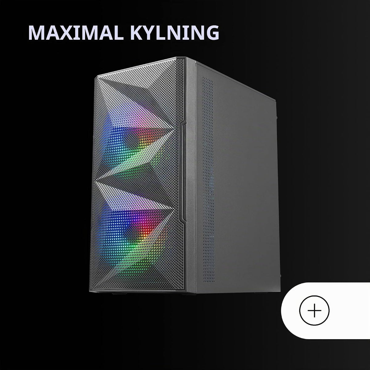 Mars Gaming MC-S1, ultrakompakt Micro-ATX PC-fodral, ARGB frontbelysning 12 lägen, FRGB-fläkt, spelfodral för helsidofönster, stöder vätskekylare upp till 120 mm, rosa