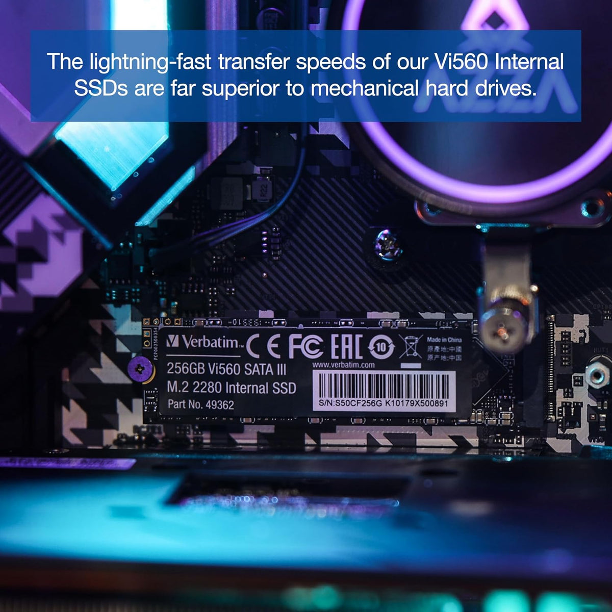 Verbatim Vi560 S3 SSD, intern SSD-enhet med 1 TB datalagring, Solid State Drive med SATA III M.2 2280 och 3D NAND-teknik, svart, perfekt för bärbar dator och Ultrabook