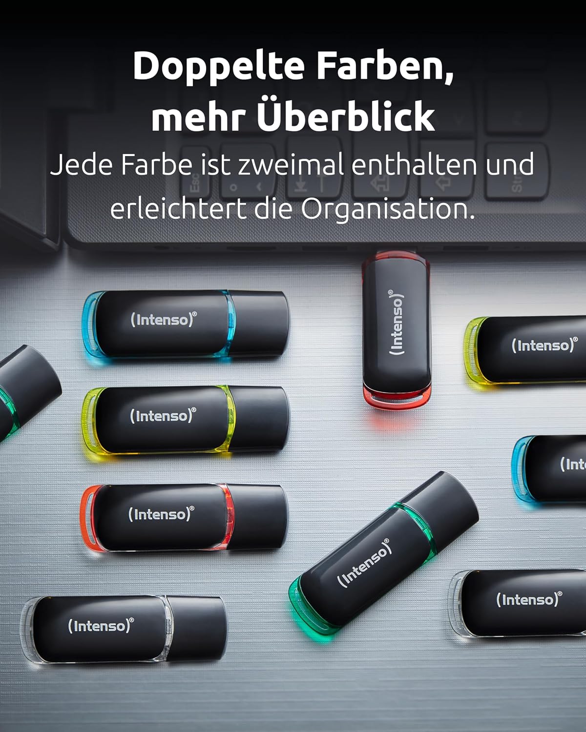 Intenso Business Line - Flash Drive 16 GB - USB 2.0, Black/Red