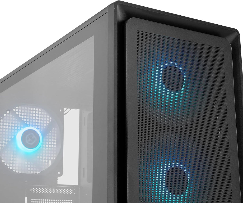 NOX XTREME PRODUCTS Hummer Galaxy - Datorchassi, Ramlöst Härdat Glas, 4x 120mm PWM Fläktar, Plats för 10 Fläktar, USB-C och USB 3.0, ARGB Hub Controller, ATX/M-ATX/ITX, Svart