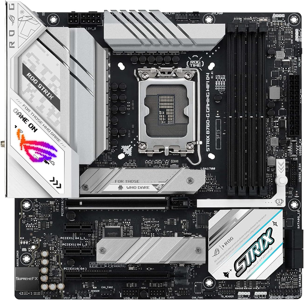 ASUS ROG Strix B760-I Gaming WiFi - Intel B760 LGA 1700 Mini ITX moderkort (DDR5, 8 + 1 DrMOS, PCIe 5.0, 2 x PCIe 4.0 M.2, wifi 6E, 2.5G Ethernet, USB 3.2 Gen 2 x 2 Type-C, Aura Sync RGB)